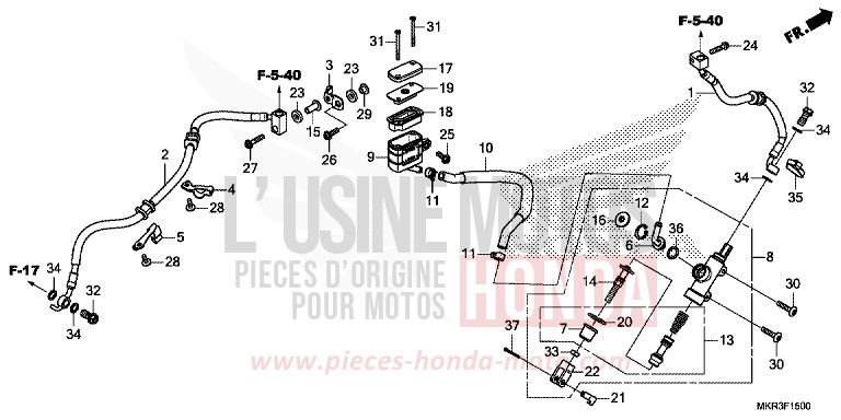 REAR BRAKE MASTER CYLINDER von CBR1000RR SP SP1 SP2 PEARL GLARE WHITE (NHB53) von 2022